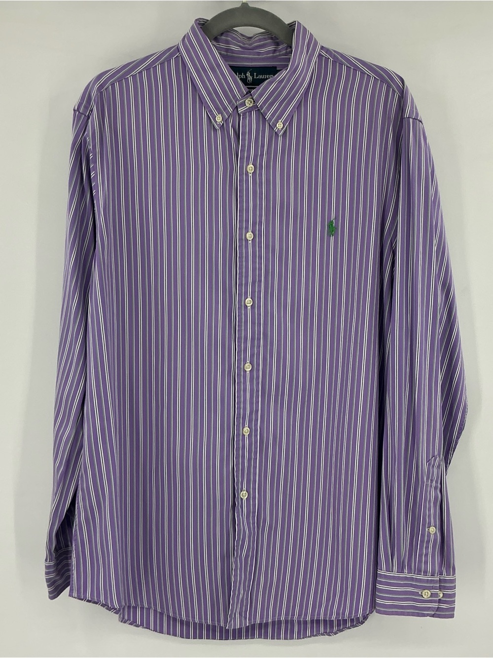 Vintage Polo Ralph Lauren Custom Fit Purple Striped Button-Down Shirt